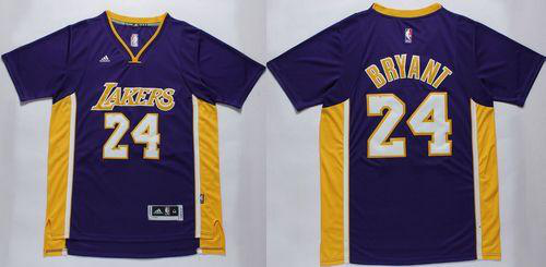 Men's Los Angeles Lakers #24 Kobe Bryant Purple Short Sleeve Stitched NBA Jersey