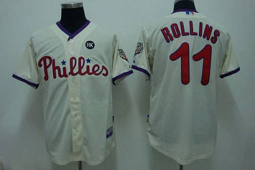 Philadelphia Phillies #11 Jimmy Rollins Stitched Cream MLB Jersey