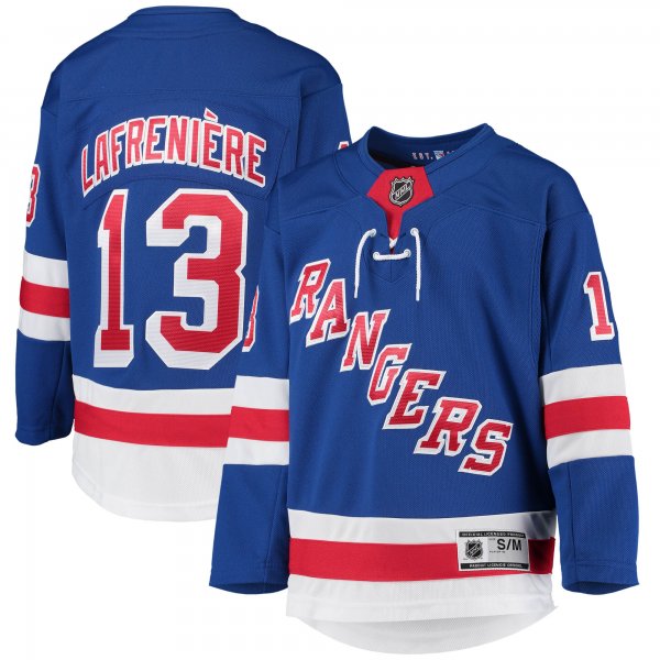 Youth New York Rangers Alexis Lafreniere Blue Home Premier Player Jersey