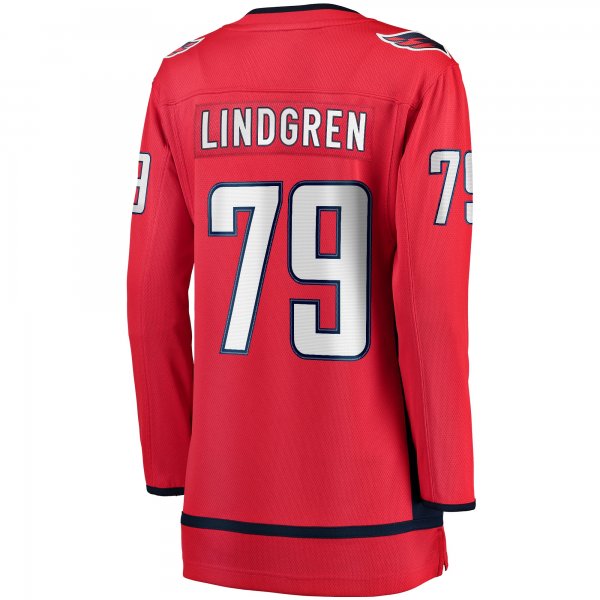 Women's Washington Capitals Charlie Lindgren Fanatics Red Home Breakaway Player Jersey