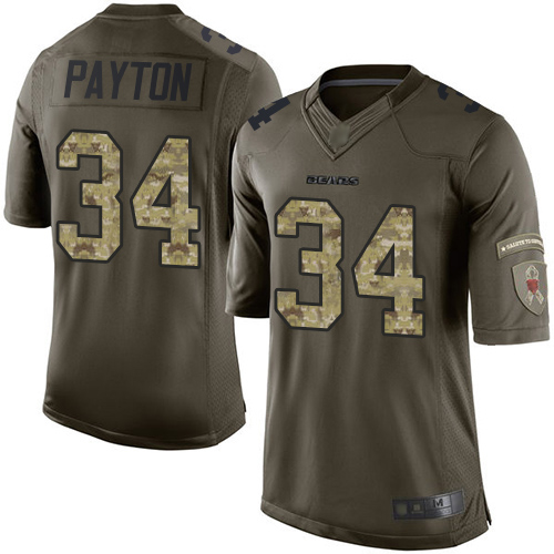 Chicago Bears #34 Walter Payton Green Men's Stitched NFL Limited 2015 Salute to Service Jersey