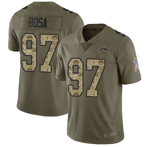 Los Angeles Chargers #97 Joey Bosa Olive/Camo Men's Stitched Nike NFL Limited 2017 Salute To Service Jersey