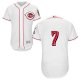 Men's Cincinnati Reds #7 Eugenio Suarez Flexbase White Cool Base Majestic Baseball Only Number Jersey