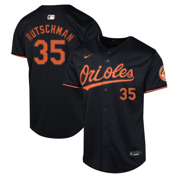 Youth Baltimore Orioles Adley Rutschman Nike Black Alternate Limited Player Jersey