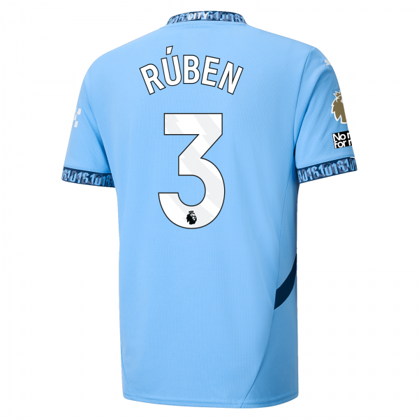 Puma Manchester City Rúben Dias Home Jersey w/ EPL + No Room For Racism Patch 24/25 (Team Light Blue/Marine Blue)