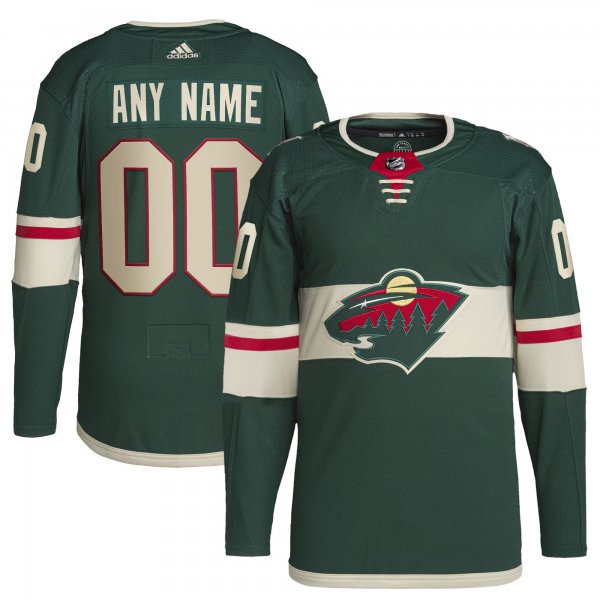 Men's Minnesota Wild  adidas Green Home  Primegreen Custom Jersey