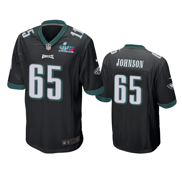 Men's Philadelphia Eagles #85 Lane Johnson Black Super Bowl LVII Limited Jersey