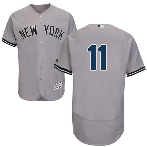 New York Yankees #11 Brett Gardner Grey Flexbase Collection Stitched MLB Jersey