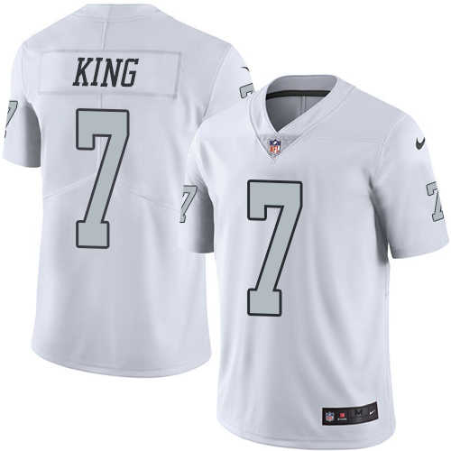 Nike Las Vegas Raiders #7 Marquette King Men's White Rush Limited Jersey