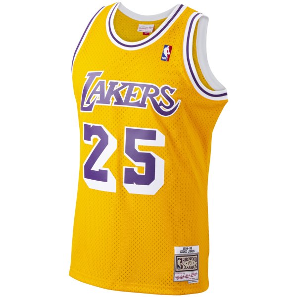 Men's Los Angeles Lakers Ed Jones Mitchell & Ness Gold 1994/95 Hardwood Classics Swingman Jersey