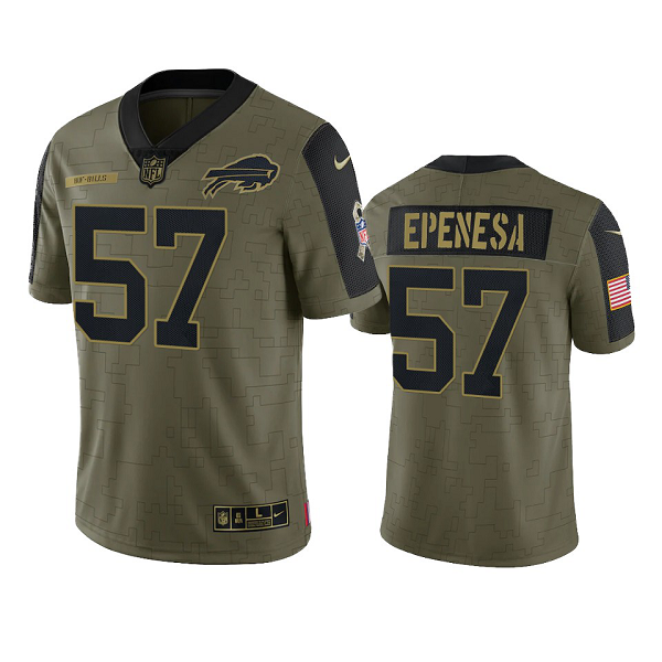 Buffalo Bills A.J. Epenesa Olive 2021 Salute To Service Men's Limited NFL Jersey