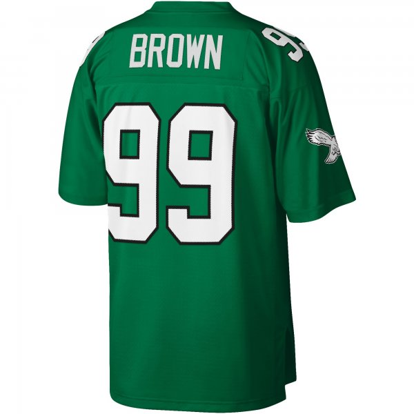 Men's Philadelphia Eagles Jerome Brown Mitchell & Ness Kelly Green Legacy Replica Jersey