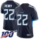 Tennessee Titans #22 Derrick Henry Navy Blue Team Color Youth Stitched NFL 100th Season Vapor Limited Jersey