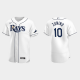 Men's Tampa Bay Rays #10 Mike Zunino White Home Flex Base MLB Jersey