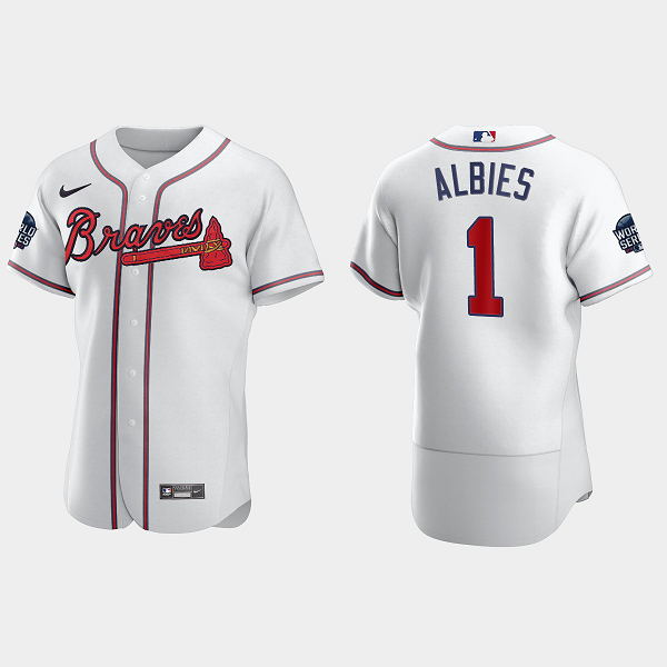 Ozzie Albies Atlanta Braves 2021 World Series MLB Flexbase Jersey - White