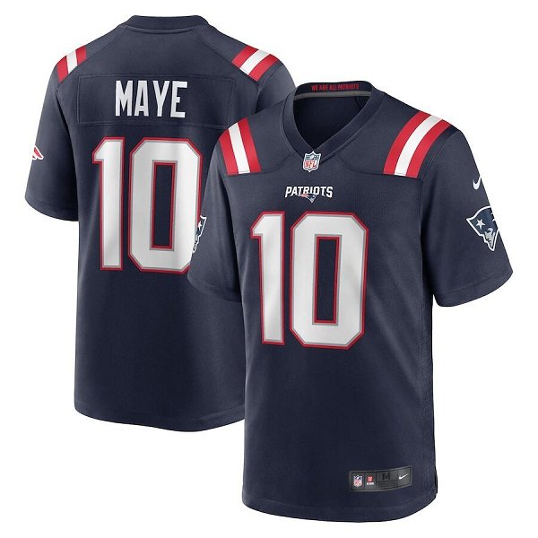 Men's New England Patriots #10 Drake Maye Nike Navy 2024 NFL Draft First Round Pick Player Limited Jersey