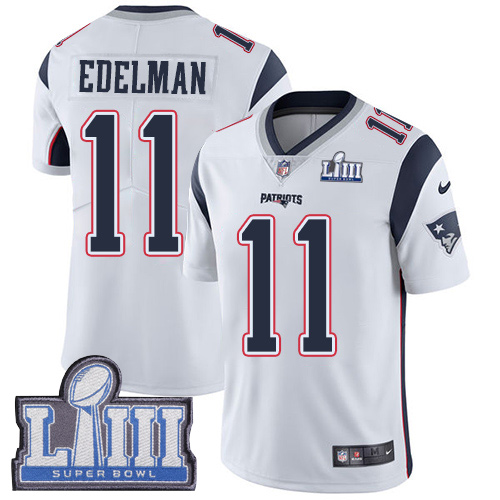 Nike New England Patriots #11 Julian Edelman White Super Bowl LIII Bound Youth Stitched NFL Vapor Untouchable Limited Jersey