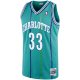 Men's Charlotte Hornets Alonzo Mourning Mitchell & Ness Teal 1992/93 Hardwood Classics Swingman Jersey