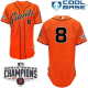 San Francisco Giants #8 Hunter Pence Orange Cool Base W/2014 World Series Champions Patch Stitched MLB Jersey