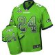 Seattle Seahawks Super Bowl XLVIII #24 Men's Marshawn Lynch Game Green Drift Fashion Jersey