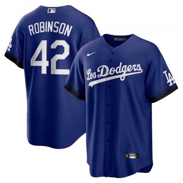 Men's Los Angeles Dodgers Jackie Robinson Nike Royal City Connect Replica Player Jersey