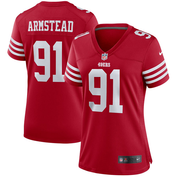 Women's San Francisco 49ers Arik Armstead Nike Scarlet Player Game Jersey-(2022 New Style)