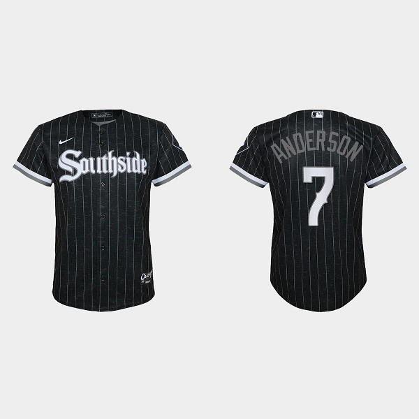 Youth Chicago White Sox #7 Tim Anderson Black 2021 MLB City Connect Replica Jersey