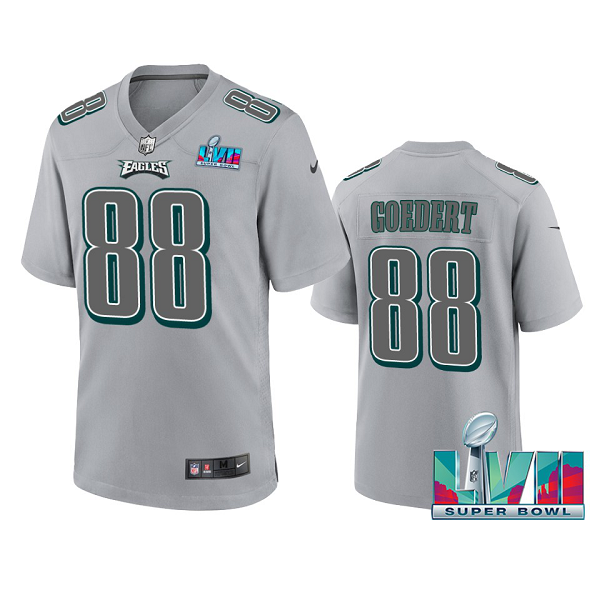 Men's Philadelphia Eagles Dallas Goedert Gray Super Bowl LVII Atmosphere Jersey