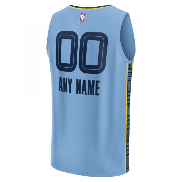 Men's Memphis Grizzlies Fanatics Light Blue Custom Fast Break Jersey - Statement Edition