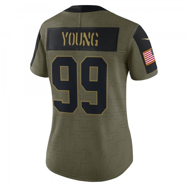 Women's Washington Football Team Chase Young Nike Olive 2021 Salute To Service Limited Player Jersey