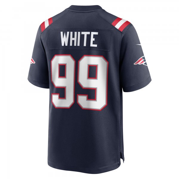 Men's New England Patriots Keion White Nike  Navy Team Game Jersey