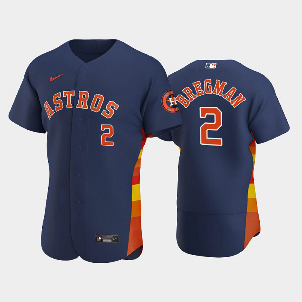 Men's Houston Astros #2 Alex Bregman 2020 Alternate Navy Flex Base MLB Jersey