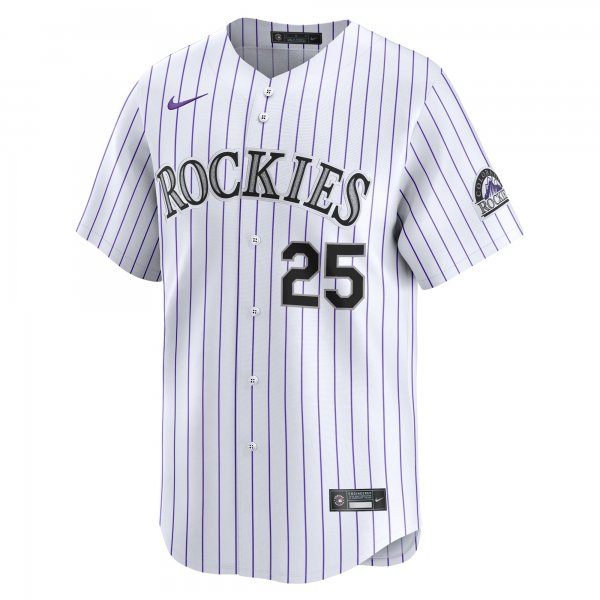 Men's Colorado Rockies Jacob Stallings Nike White Home Limited Player Jersey