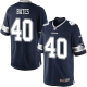 Dallas Cowboys #40 Bill Bates Men's Limited Navy Blue Home Jersey