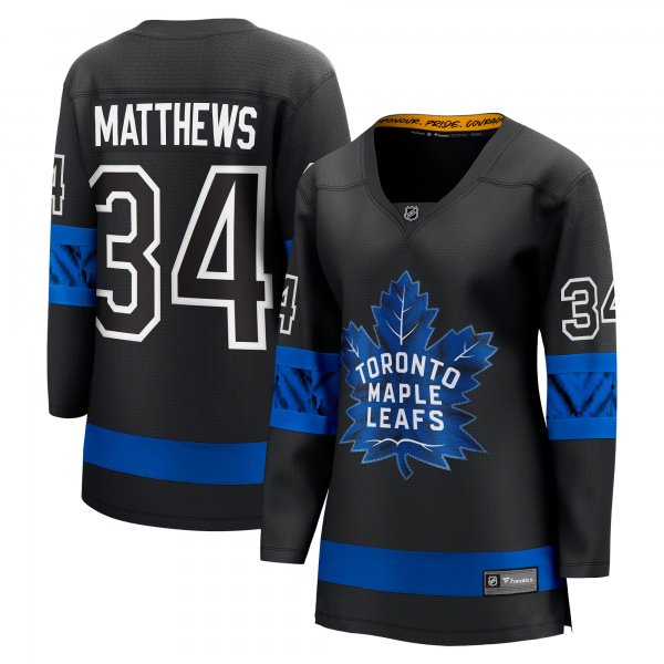 Women's Toronto Maple Leafs Auston Matthews Fanatics Black Alternate Premier Breakaway Reversible Player Jersey