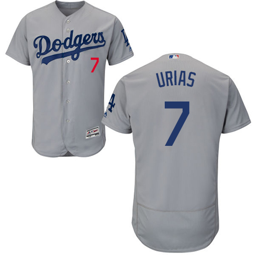 Los Angeles Dodgers #7 Julio Urias Grey Flexbase Collection Stitched MLB Jersey