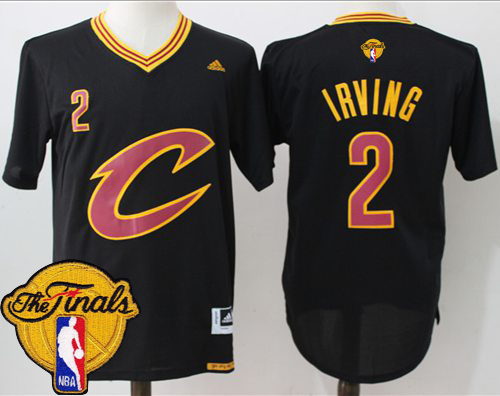 Men's Cleveland Cavaliers #2 Kyrie Irving Black Short Sleeve "C" The Finals Patch Stitched NBA Jersey