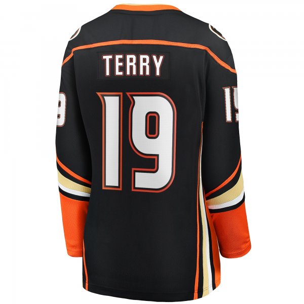 Women's Anaheim Ducks Troy Terry Fanatics Black Home Team Breakaway Player Jersey