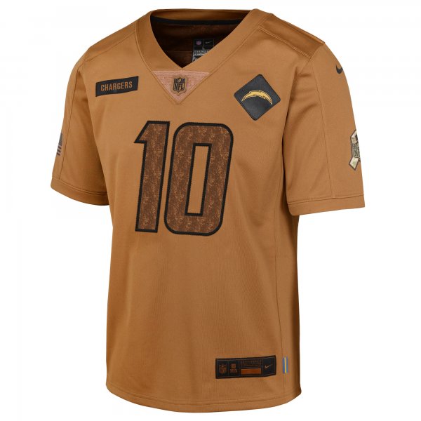 Youth Los Angeles Chargers Justin Herbert Nike Brown 2023 Salute To Service Limited Jersey