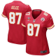 Women Nike Kansas City Chiefs #87 Travis Kelce Super Bowl LVII Champions 3 Stars Red Jersey