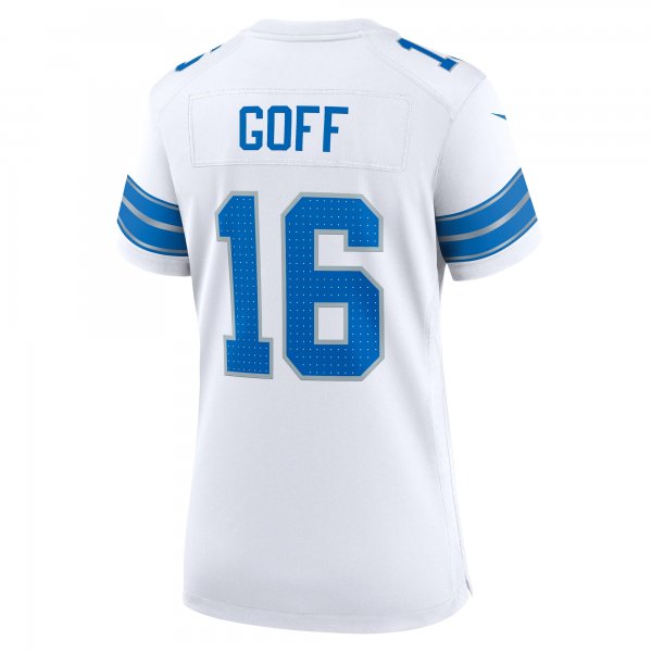 Women's Detroit Lions Jared Goff Nike White Game Jersey