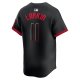 Men's Cincinnati Reds Barry Larkin Nike Black City Connect Limited Player Jersey