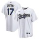 Youth Los Angeles Dodgers #17 Shohei Ohtani Cool Base Nike Gold Trim White Jersey