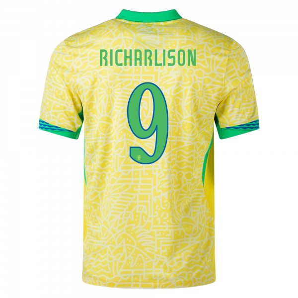 Nike Brazil Richarlison Home Jersey 24/25 (Dynamic Yellow/Lemon Chiffon/Green Spark)