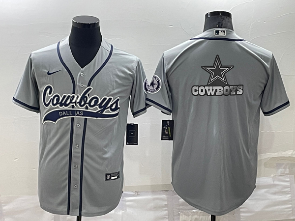 Men's Dallas Cowboys Blank Grey Stitched Baseball Cool Base Jersey