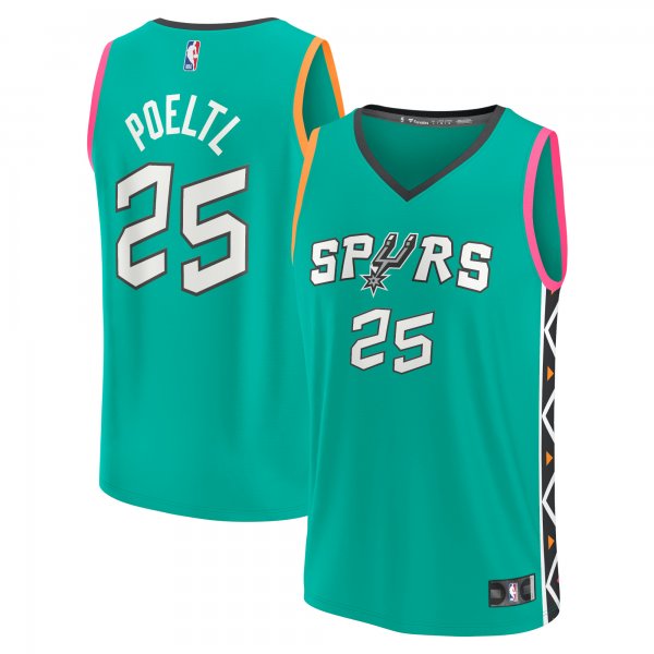 Men's San Antonio Spurs Jakob Poeltl Fanatics Green Fastbreak Jersey - City Edition