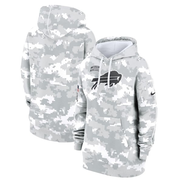 Youth Nike Arctic Camo Buffalo Bills 2024 Salute To Service Club Fleece Pullover Hoodie