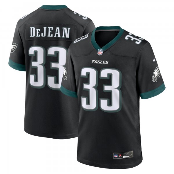 Men's Philadelphia Eagles Cooper DeJean Nike Black 2024 NFL Draft Alternate Player Game Jersey