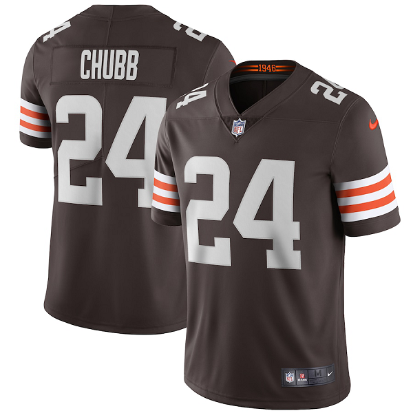 Men's Cleveland Browns #24 Nick Chubb Nike Brown Vapor Limited Jersey