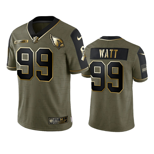 Arizona Cardinals J.J. Watt Olive Gold 2021 Salute To Service Men's Limited NFL Jersey